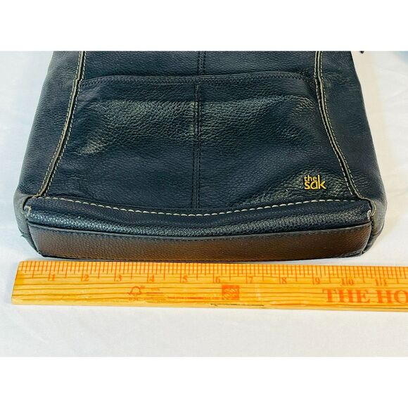 The Sak Iris Black Pebbled Leather Crossbody Shoulder Bag Boho Adjustable Basic - Picture 11 of 11